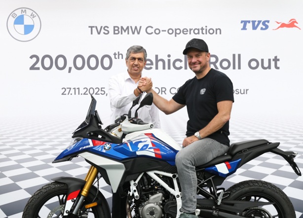 TVS Motor & BMW Motorrad Hit 2 Lakh Production Milestone, Kick Off BMW F 450 GS Manufacturing in India